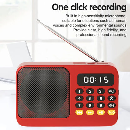 Bluetooth 5.0 Portable FM Radio Small Emergency Recargable Sound Box Mini Vintage Speaker Mp3 Player Support TF Card USB Driv
