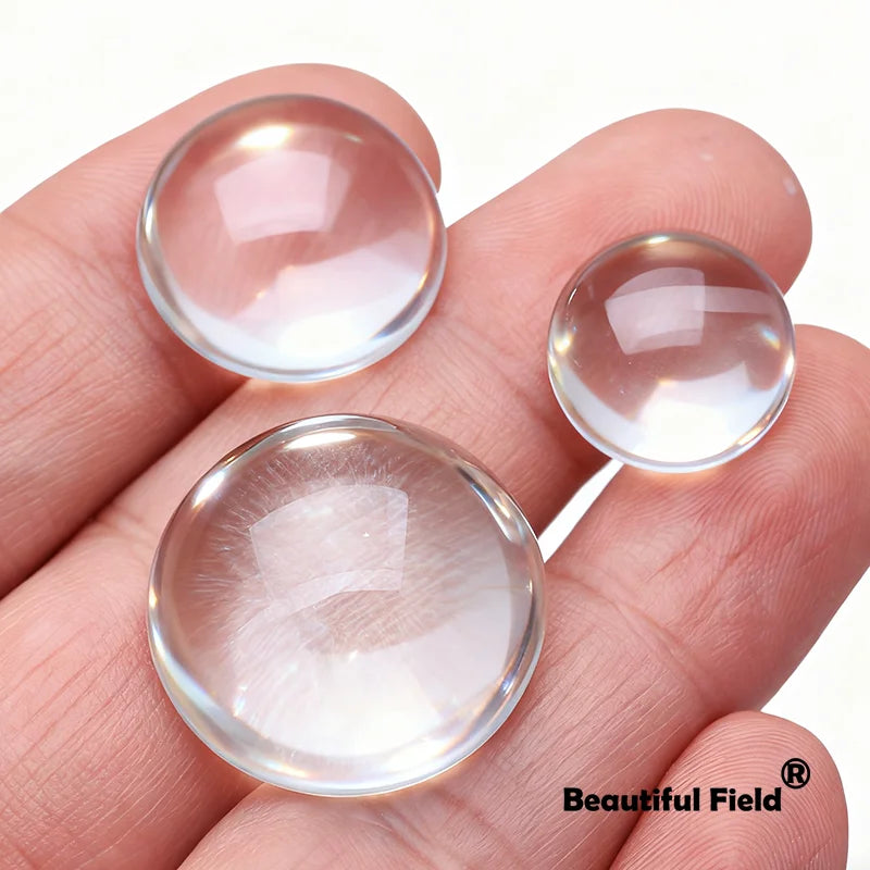 8-25mm Clear Glass Cabochons Blank Round Set DIY Jewelry Accessories Settings Stones Transparent Halfball Hemisphere