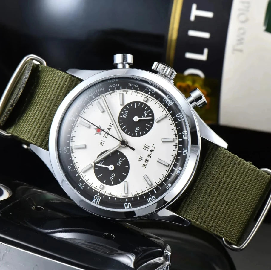 Men's watches 1963 pilot automatic watch 42mm waterproof retro quartz chronograph vintage dress watch - W