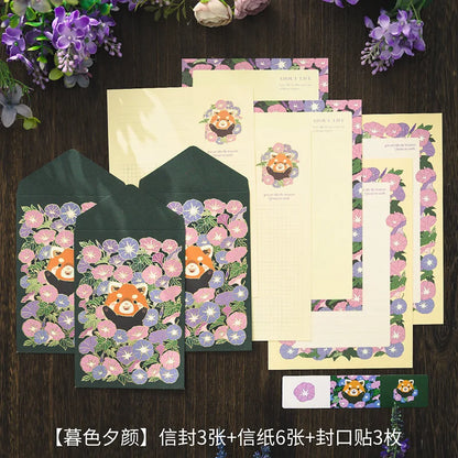 6 letter paper +3 envelopes Set Planner Stationery Supplies Message blessing letterhead - C