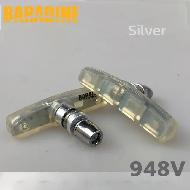 Baradine 948V MTB Bike V-brake Shoes Transparent 60mm Pads Bicycle Brake Blocks Bicycle Accessories - Silver