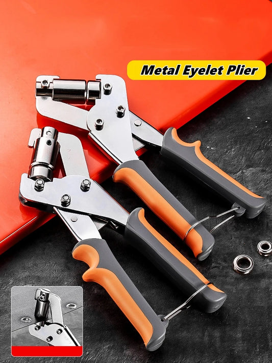6mm / 10mm Eyelet Pliers Kit Tools Portable Hand Press Metal Grommet Hole Punch Plier for Leather Canvas Clothing DIY Tarp Ri