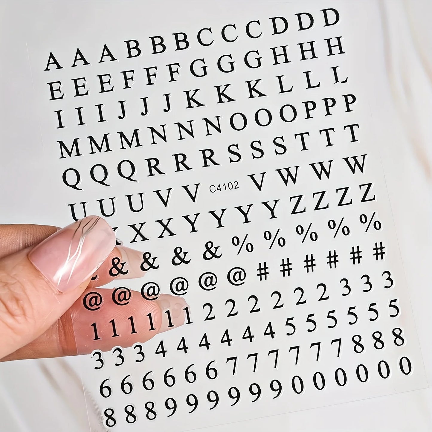 8 Sheets Letters Nail Art Stickers Number Nail Decals Self-Adhesive Luxury Gold Silver English Alphabet Nail Sticker Black Wh