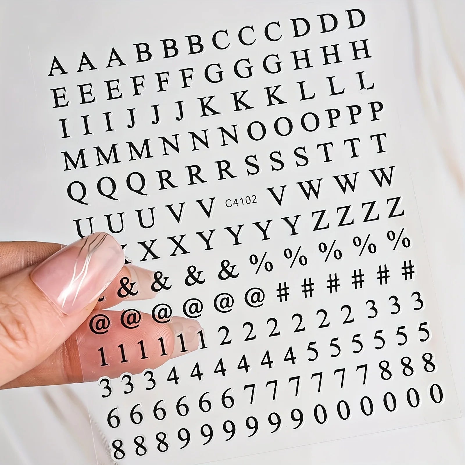 8 Sheets Letters Nail Art Stickers Number Nail Decals Self-Adhesive Luxury Gold Silver English Alphabet Nail Sticker Black Wh
