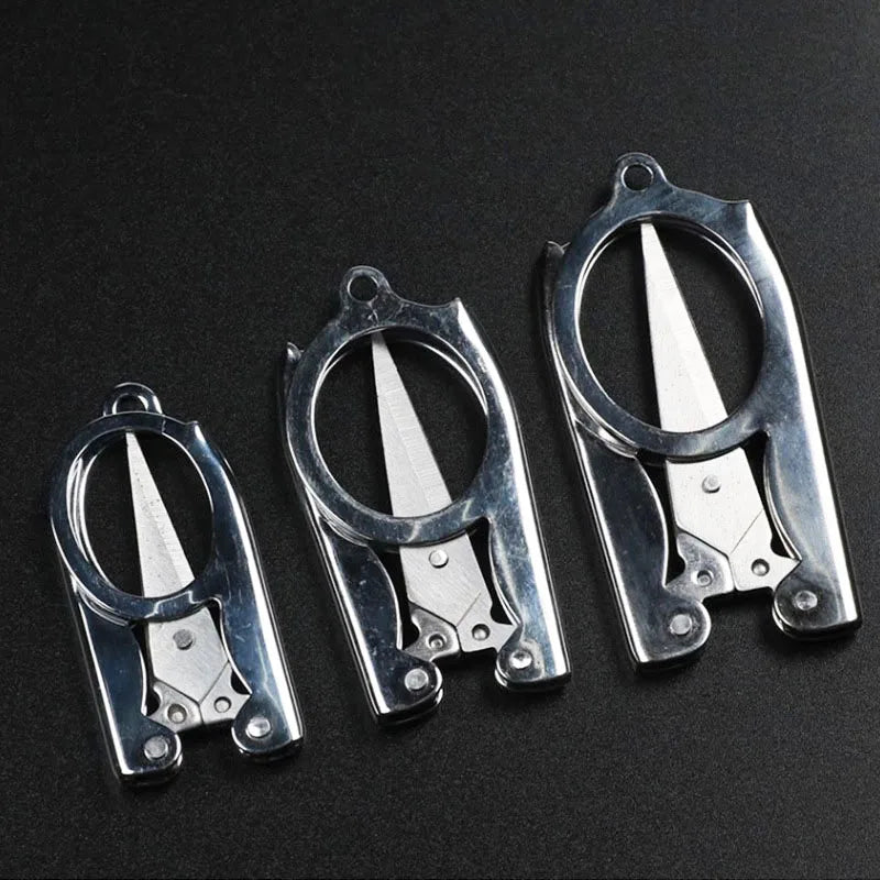Stainless Steel Foldable Sissors Portable Student Handmade Crafts Scissors Stationery Office DIY School Supplies