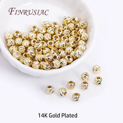 18K Gold Plated Spacer Bead For Jewelry Making,2.5-6mm Beads Separators,Decorative Beads For Bracelets,DIY Accessories