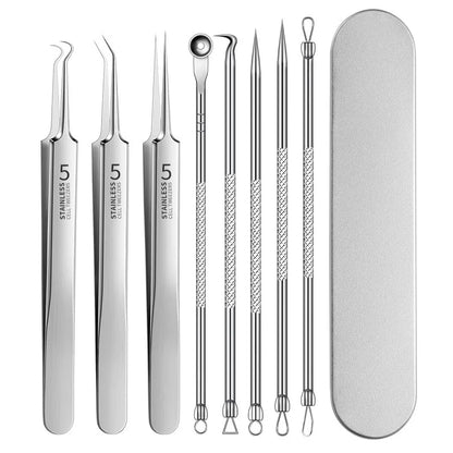 4-11Pcs Ingrown Hair Tweezers Acne Blackhead Removal Needles Black Dots Cleaner Deep Cleansing Pore Cleaner Face Skin Care To