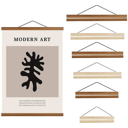 8 Colors 30 40 50cm Magnatic Poster Hanger Teak Wood Black White Photo Frame Canvas Painting Frame Gold Black Walnut Wall Fra