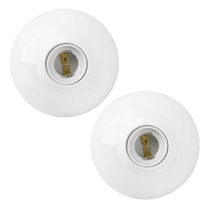 DIY E27 LED Light Bulb Holder Round Socket Base，850°fireproog Hanging Lamp Socket Base Industrial Ceiling Wall Light Base Hol