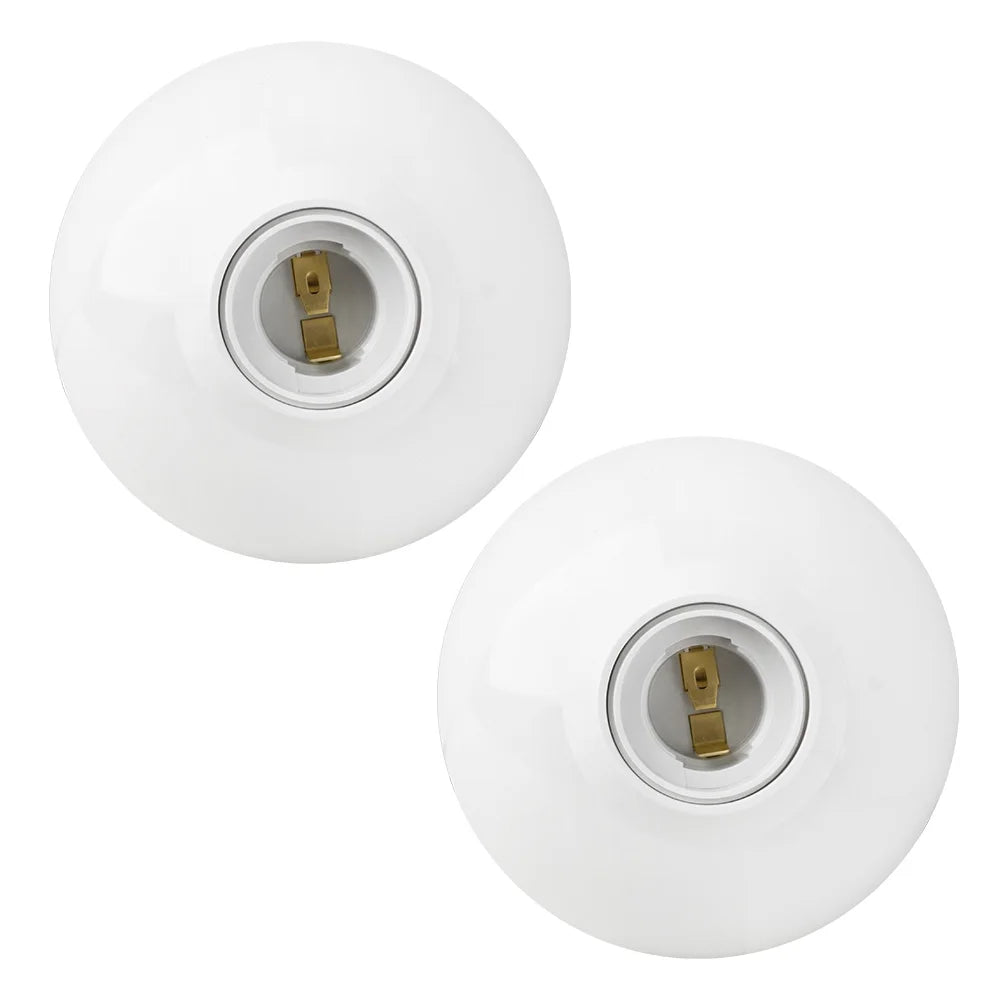 DIY E27 LED Light Bulb Holder Round Socket Base，850°fireproog Hanging Lamp Socket Base Industrial Ceiling Wall Light Base Hol