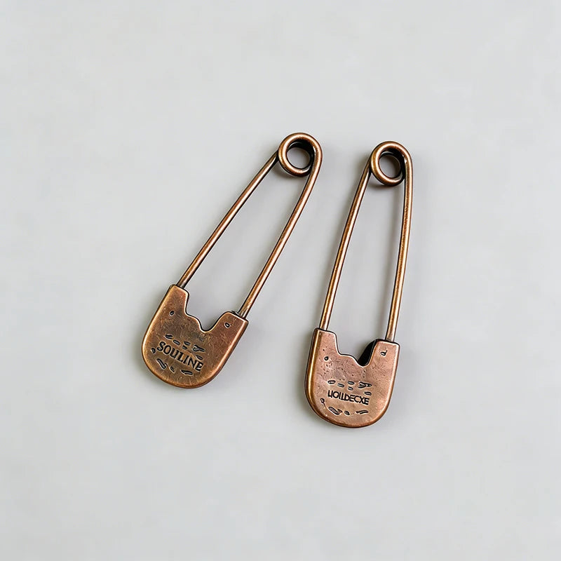 Vintage-Style Letter Safety Pins - Durable Copper, Decorative Shawl Pins for Clothing and Crafts