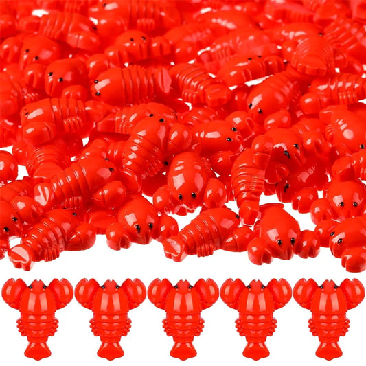 10/20 Pcs Mini Resin Lobster Figurines, Cute Tiny Red Crawfish Miniatures, Micro Landscape DIY Craft Home Decoration Supplies
