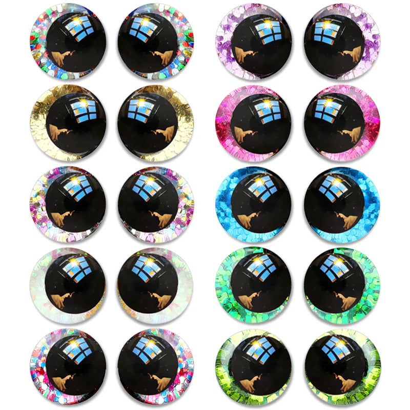 20 unique "eye" toys, available in 14-20mm sizes, 3D cartoon-shaped flashing eyes, safe type of eyes for DIY crafting.
