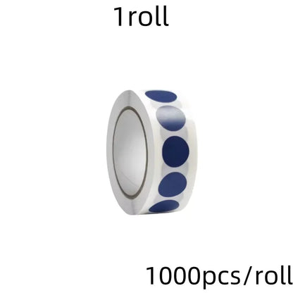 1000 PCS Color Dot Label Sticker Classification Mark Coated Paper Sticker Rolls Kawaii Stationery Aesthetic - Dark blue-1000p