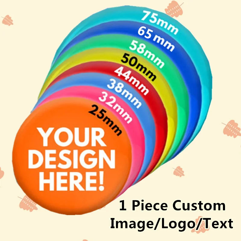 Customized Personalized Tinplate Enamel Pins Creativity Printed Pictures Text Metal Lapel Badges Brooches Jewelry Gift