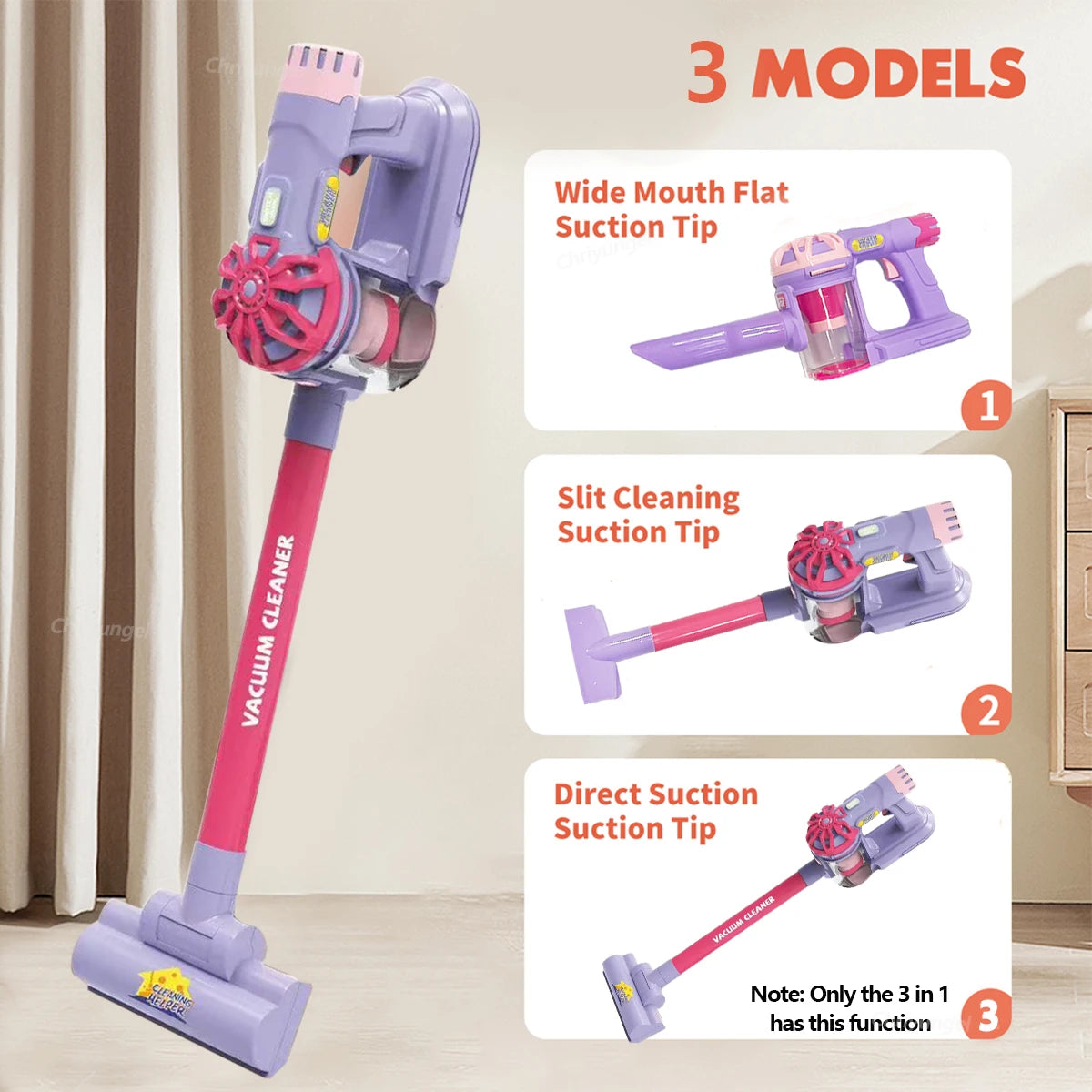 Kids Simulation Electric Vacuum Cleaner Toy Set Housekeeping Role Play Educational Toys for Toddlers Perfect Gift for Girls B