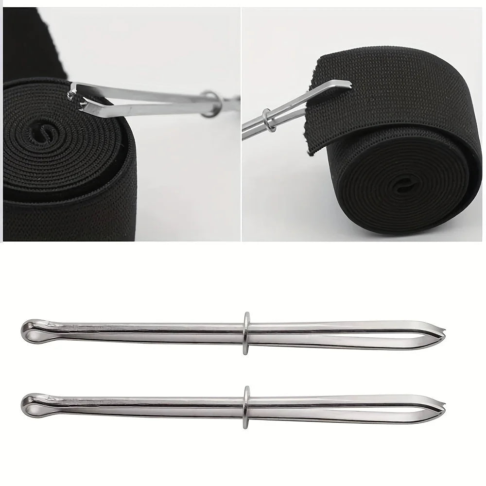 3PCS Garment Clips Sewing DIY Tools Elastic Tape Perforated Cross Stitch Threader Wear Elastic Clips (Wear Resistant Rope)