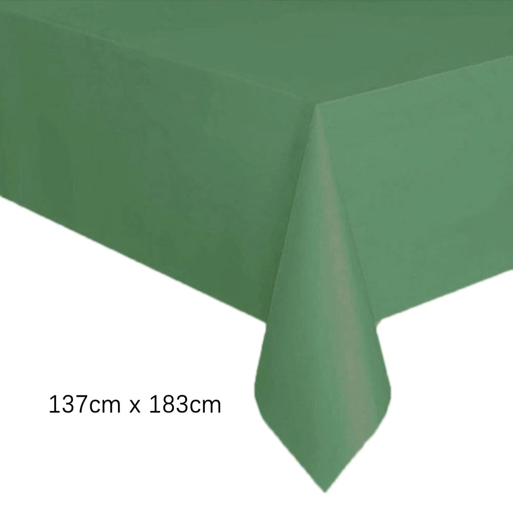 Disposable Tablecloth White Pink Table Cover Plastic Rectangle Desk Cloth for Birthday Wedding Party Table Decor Xmas - 1pc S