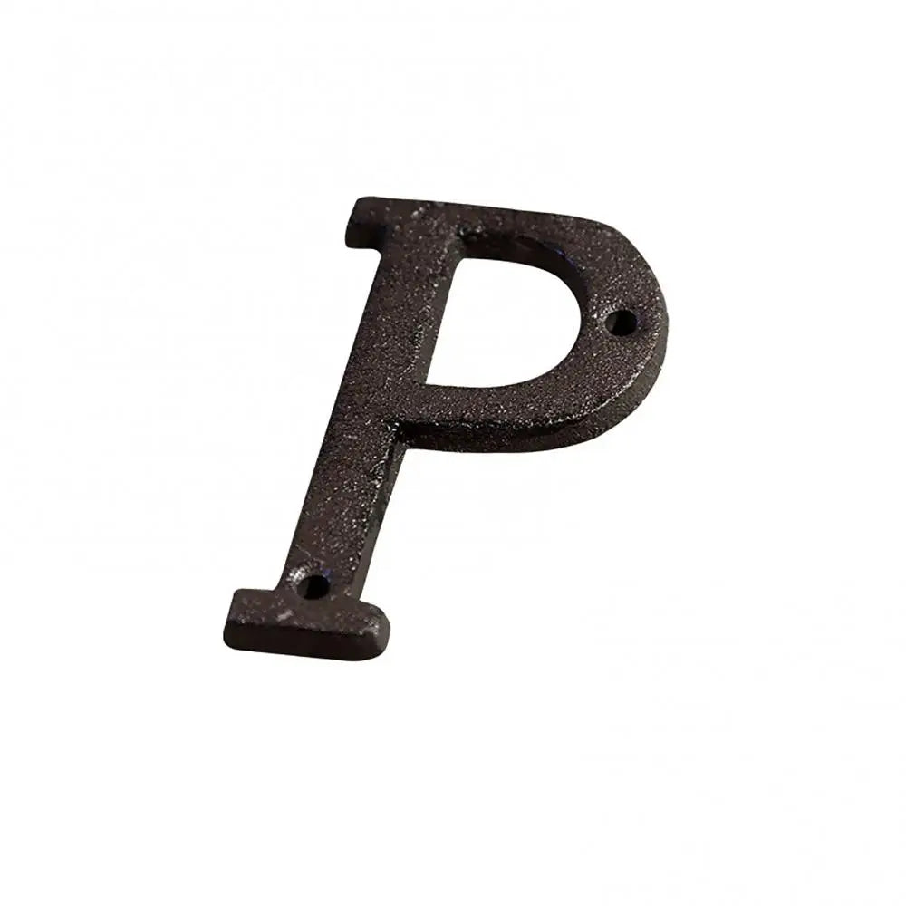Antique Doorplate Address Numbers Apartment Street Address Plaque Retro Groceries Cast Iron Metal House Doorplate Letter Symb