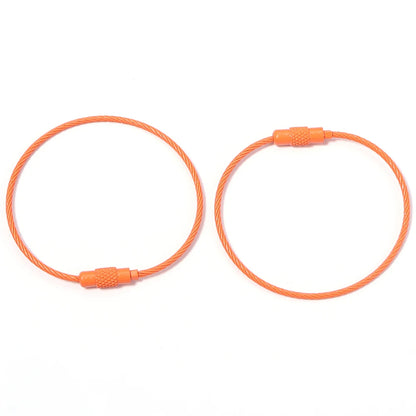 10pcs/lot Stainless Steel Wire Keychains Colorful Round Cable Loop Screw Lock Rope Rings For DIY Keyrings Key Chains Accessor