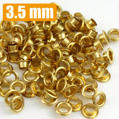 100sets 4mm Brass Eyelet with Washer Leather Craft Repair Grommet Round Eye Rings For Shoes Bag Clothing Leather Belt Hat