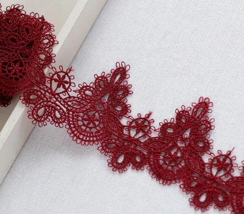 Width:6cm (2.40") High Quality DIY Pendant Handmade Clothing Lace Accessories Water Soluble Embroidery Lace Trims (ss-363) - 