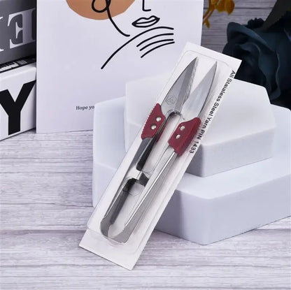 Stainless Steel Yarn Shears Cutting Sewing Scissors Shears Cross Stitch Scissors Embroidery Scissor U Thread Scissors for Fab