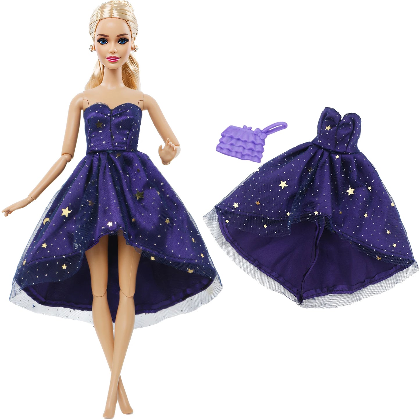 New Fashion Doll Dress Daily Outfit Girl Party Skirt Cute Mini Gown With Bag Clothes for 1/6 Doll DIY Accessories Baby Toys -