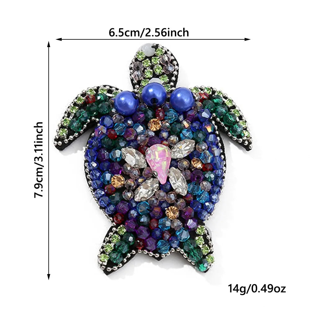 3D Marine Animal Patches Seahorse Crab Beaded Patches Starfish Handmade Cartoon Patches For DIY Craft & Cloth Decoration