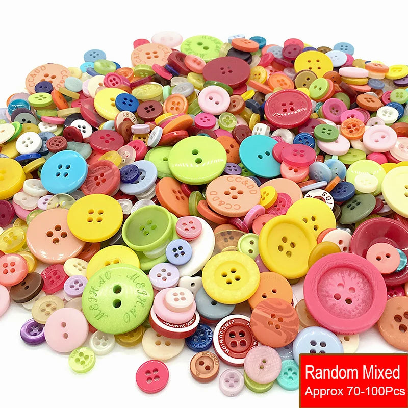 50g/Pack Mix Size Mix color Resin Button 1-3cm Sewing Buttons For Scrapbook Crafts DIY Handmade Sewing Accessories