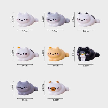 8Pcs Cute Cat Figurine Miniature DIY Decor Lovely Kitten Ornament Home Desk Car Dashboard Micro Landscape Mini Crafts Decorat