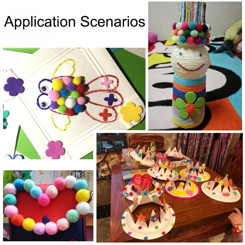 Pompoms 8/10/15/20/25/30mm Soft Pompons Colorful Fluffy Plush Craft DIY Pom Pom Fur Ball Pon Pon Home Decoration Kids Toys 10