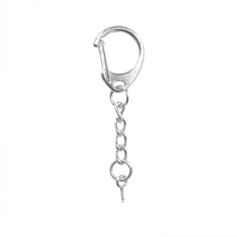 C Shaped Clasps Key Ring Lobster Clasp Keychains Connector Hook For DIY Jewelry Making Finding Key Chain Accessories
