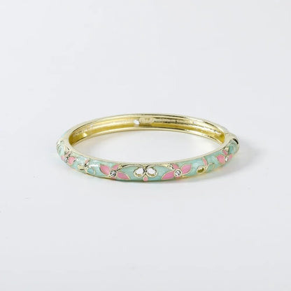 Enamel Vintage Cloisonne Bangle Floral Chinese Chinese Flower Bangle Vintage Ethnic Women's Hand Bracelet Gifts for Women Gir