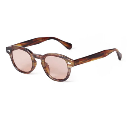 Vintage Fashion Shell Round Sunglasses Women Men 2024 Brand Design Retro Rivet Yellow Blue Lens Square Sun Glasses Female UV4