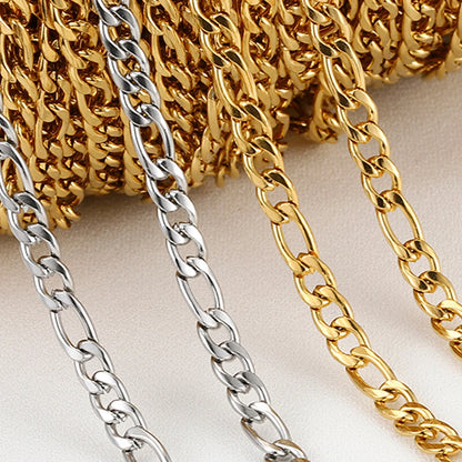 No Fade 2Meters Stainless Steel Chains for Jewelry Making DIY Necklace Bracelet Accessories Gold Chain Lips Beads Beaded Chai