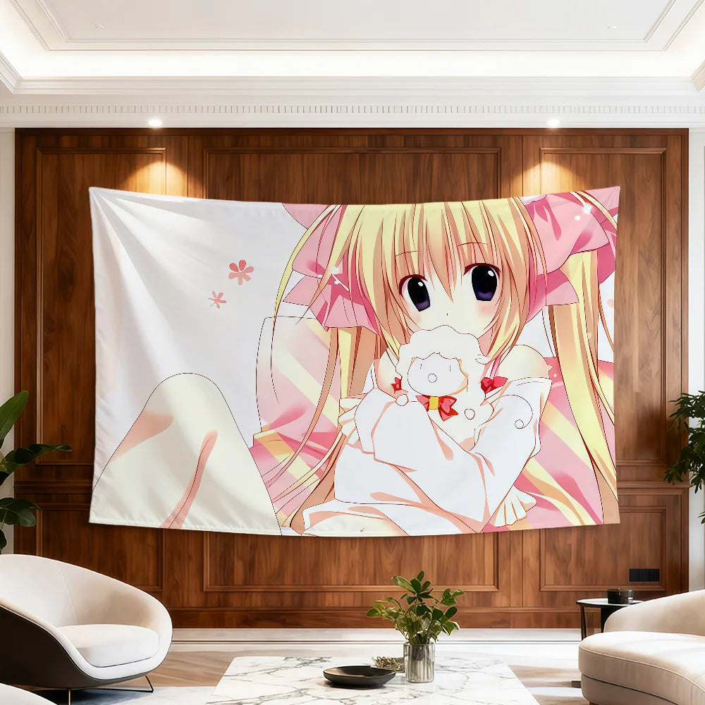 Flag Anime Moe For Room Dorm Girl Party Hogar Art Bedside Living Room Wall Hanging Y2k Garden Decor Cutecore Banner Gift