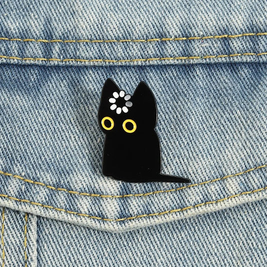 Cartoon Cat Nails, Black Cat Void Loading Enamel Pin, Cute Cat Brooch, Fun Animal Jewelry, Quirky Fashion Accessory, Gifts fo