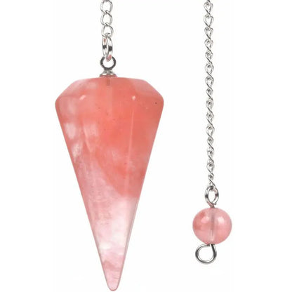 Natural Stone Quartz Agates Pendant Reiki Healing Cone Amethyst Charm Pendulum Pendants For Divination Dowsing Reiki Crystals