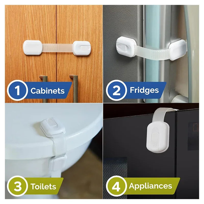 Baby Safety Lock Drawer Child Safety Cabinet Locks Adhesive Cabinet For Drawer Door Latches Baby Safe Straps Child Door Secur