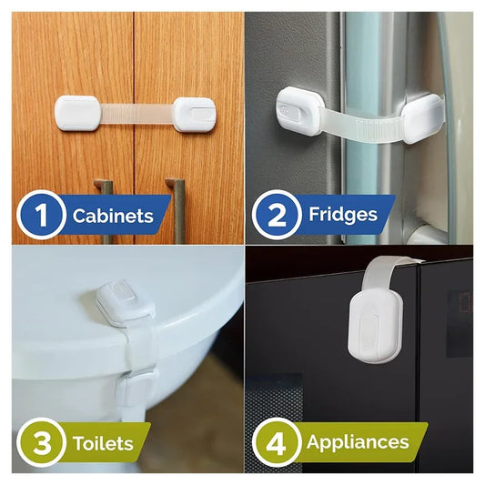 Baby Safety Lock Drawer Child Safety Cabinet Locks Adhesive Cabinet For Drawer Door Latches Baby Safe Straps Child Door Secur