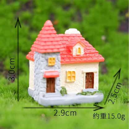 Decor Resin Ornament Miniature Fairy Garden House Villa Miniature Landscape Bonsai Decor Outdoor DIY Dolls House Decoration -