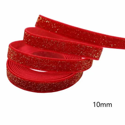 5 Yards Christmas Velvet Ribbon New Year Red Festival Ribbon Bows Gift Box Packaging Ribbon Festival Scene 10/15/20/25/38mm -