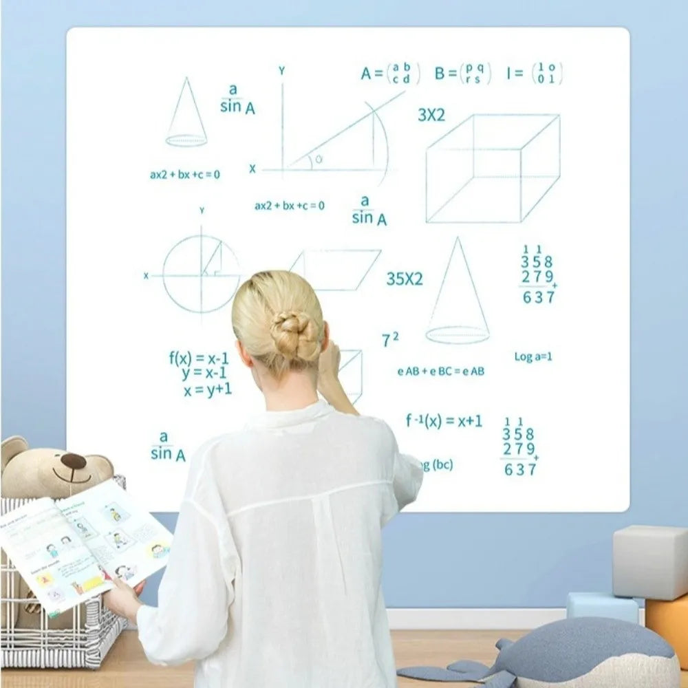 Electrostatic Whiteboard Sticker Reusable Removable Teaching Graffiti Drawing Board Household PP Erasable Whiteboard