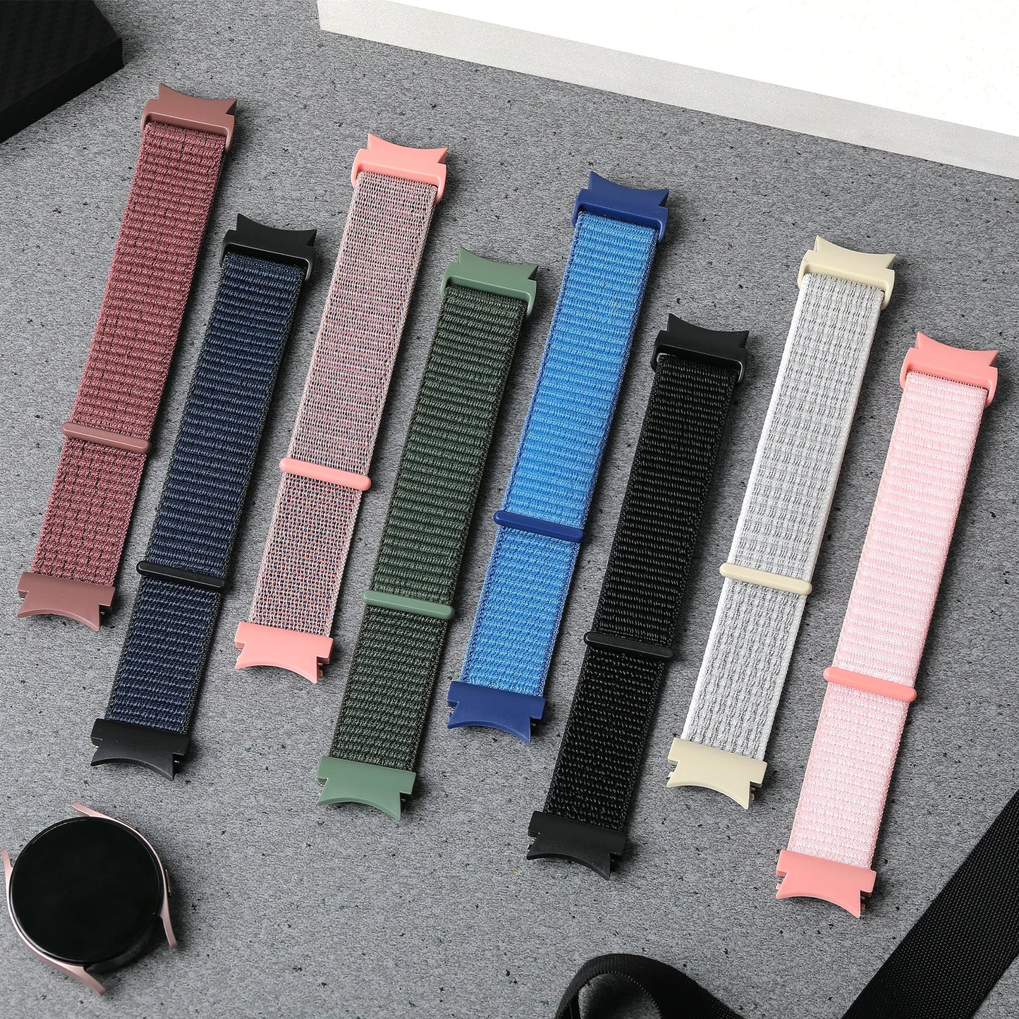 Band For Samsung Galaxy Watch 7/6/4/classic/5 pro 44mm 40mm wrist No Gaps Nylon sport loop correa bracelet Galaxy Watch 7 Str