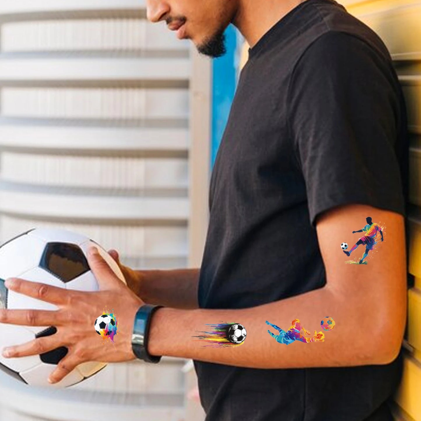 10 Sheets Soccer Sports Temporary Tattoos | Super Colorful Soccer Themed Birthday Party Favors, Supplies, Decorations