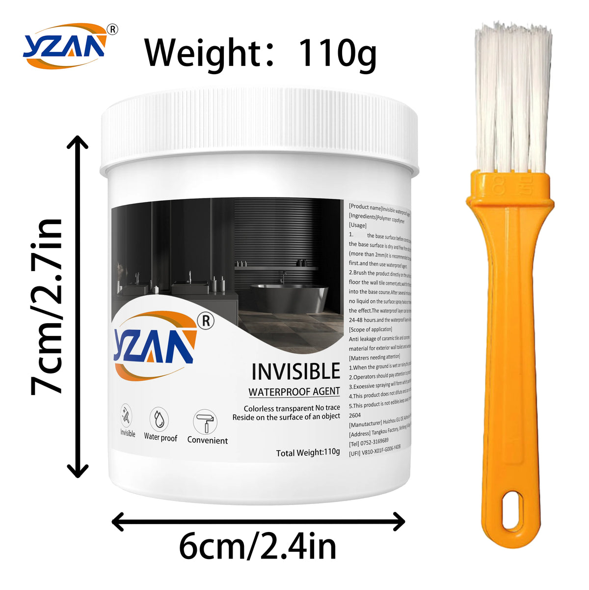 450g Polyurethane Waterproof Coating Invisible Paste Sealant Glue with Brush Adhesive Repair Nano Glue for Home Roof Bathroom