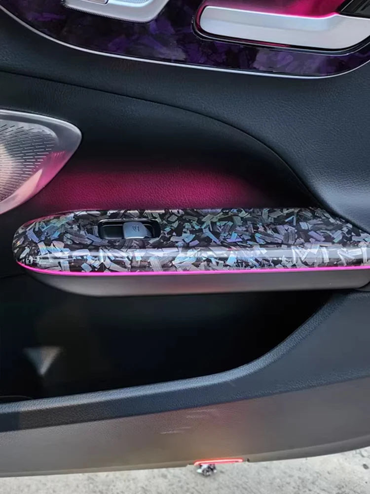 Glossy Laser Forged Carbon Fiber Wrap Vinyl Motorcycle Stickers Rainbow Holographic Forged Carbon Car Body Color Change Film
