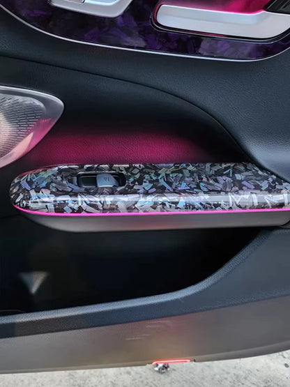 Glossy Laser Forged Carbon Fiber Wrap Vinyl Motorcycle Stickers Rainbow Holographic Forged Carbon Car Body Color Change Film
