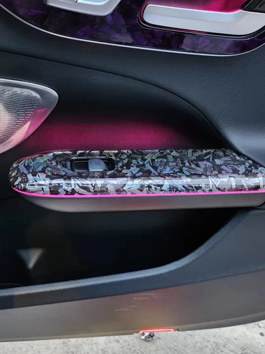 Glossy Laser Forged Carbon Fiber Wrap Vinyl Motorcycle Stickers Rainbow Holographic Forged Carbon Car Body Color Change Film